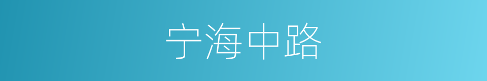 宁海中路的同义词