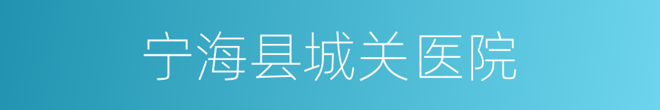 宁海县城关医院的同义词