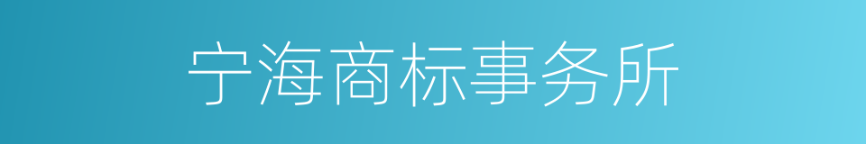 宁海商标事务所的同义词