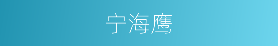 宁海鹰的同义词