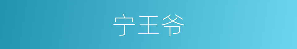 宁王爷的同义词