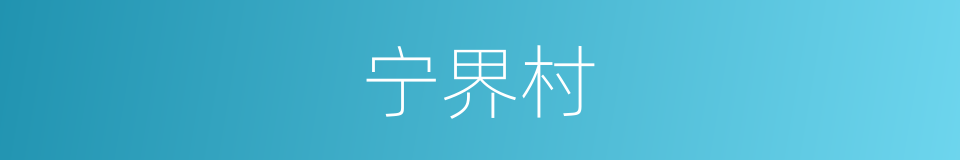 宁界村的同义词