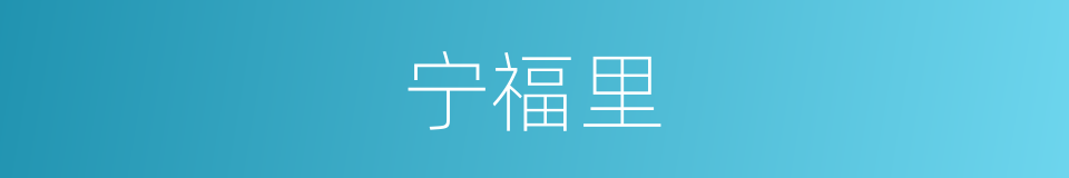 宁福里的同义词