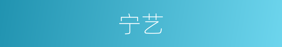 宁艺的同义词