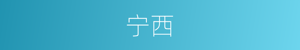 宁西的同义词