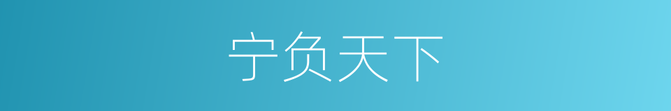 宁负天下的同义词