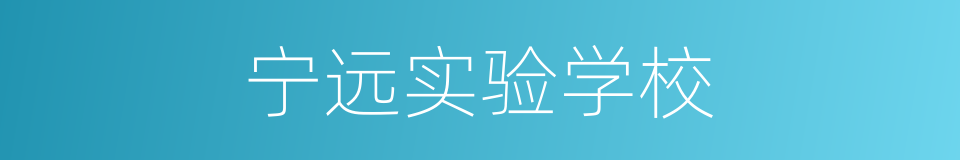 宁远实验学校的同义词
