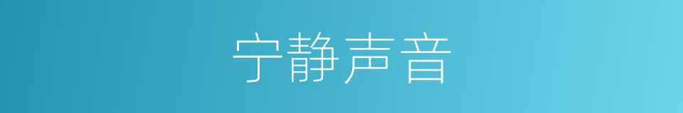 宁静声音的同义词