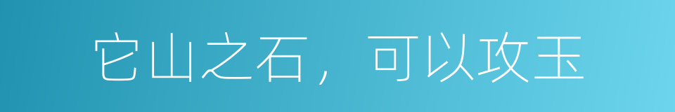 它山之石，可以攻玉的同义词