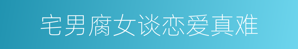 宅男腐女谈恋爱真难的同义词