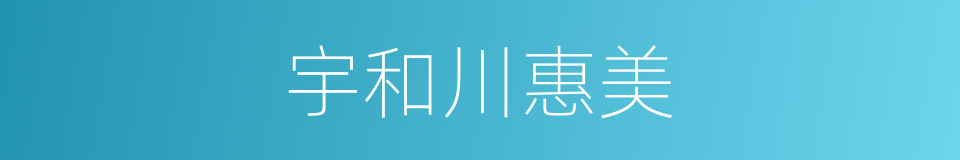 宇和川惠美的同义词