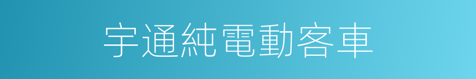 宇通純電動客車的同義詞