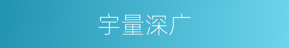 宇量深广的意思