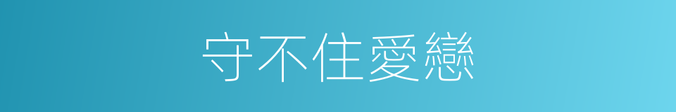 守不住愛戀的同義詞