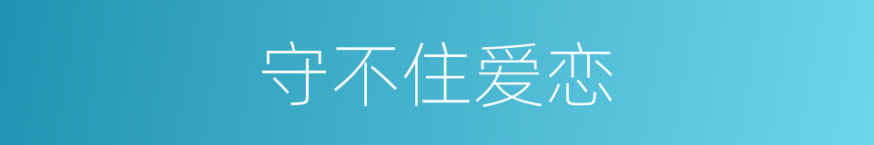 守不住爱恋的同义词