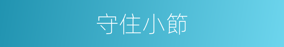守住小節的意思