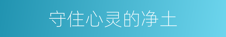 守住心灵的净土的同义词