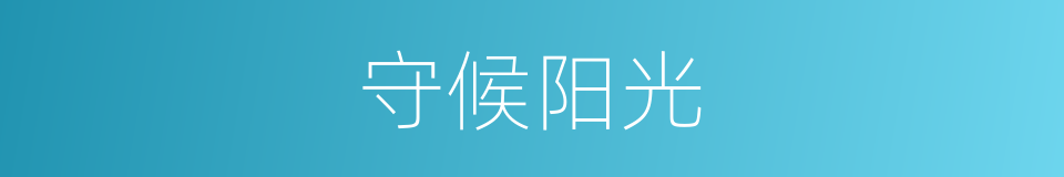 守候阳光的同义词