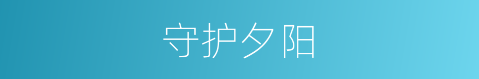 守护夕阳的同义词