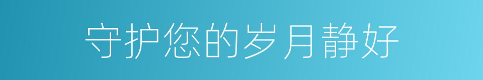 守护您的岁月静好的同义词