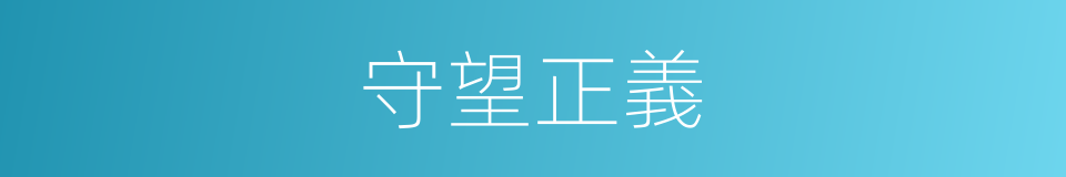 守望正義的同義詞