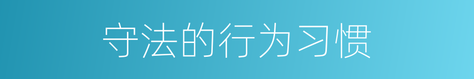 守法的行为习惯的同义词