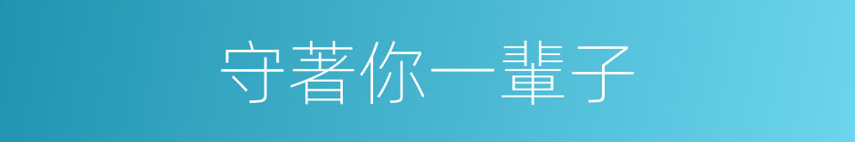 守著你一輩子的同義詞