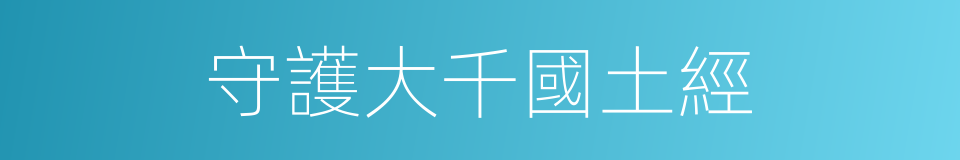 守護大千國土經的同義詞