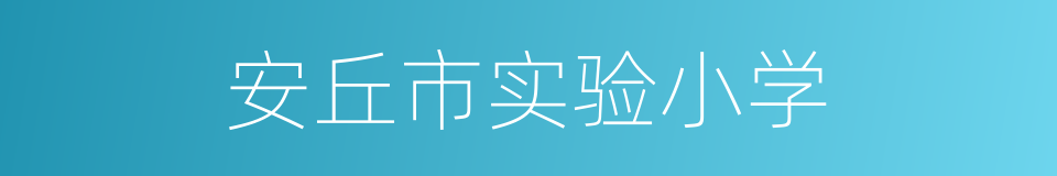 安丘市实验小学的同义词