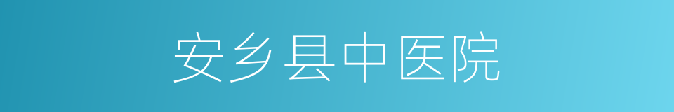 安乡县中医院的同义词