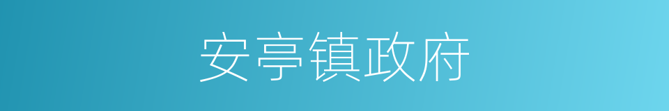 安亭镇政府的同义词