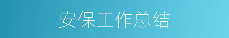 安保工作总结的同义词