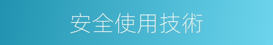安全使用技術的同義詞