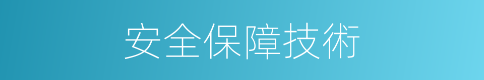 安全保障技術的同義詞