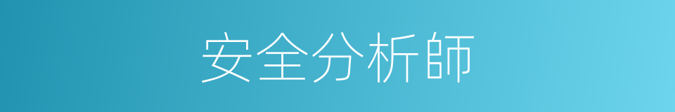 安全分析師的同義詞