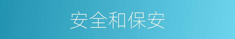 安全和保安的同义词