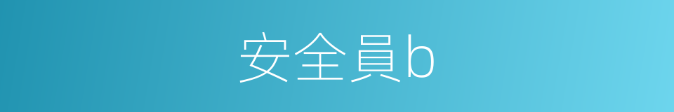安全員b的同義詞