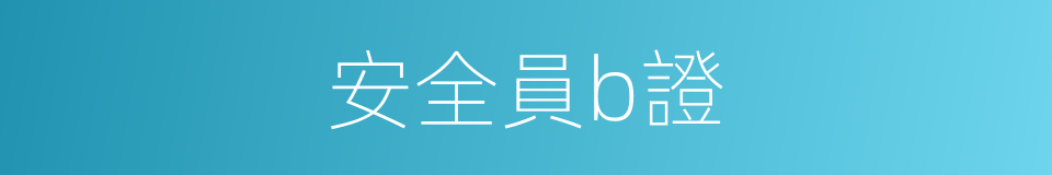 安全員b證的同義詞