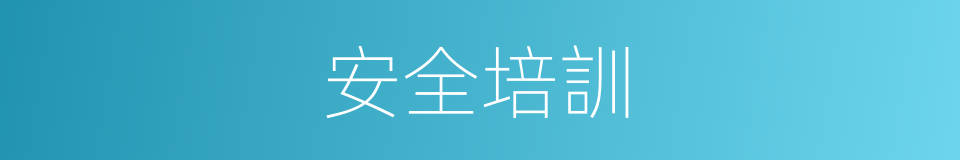 安全培訓的同義詞