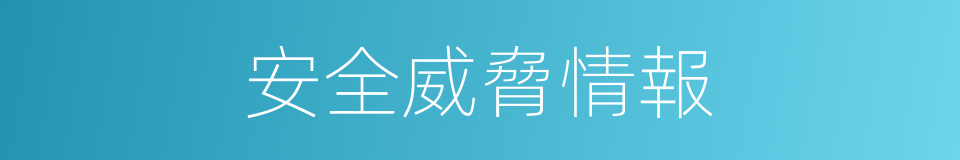 安全威脅情報的同義詞