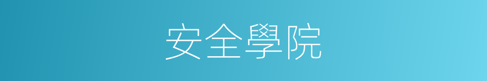 安全學院的同義詞
