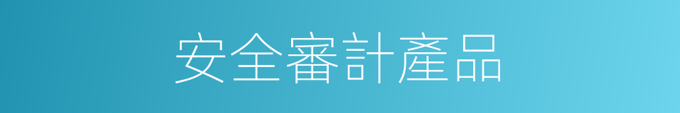 安全審計產品的同義詞