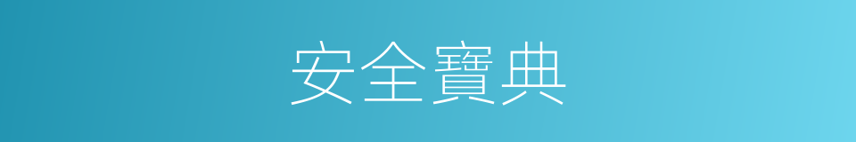 安全寶典的同義詞