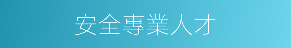 安全專業人才的同義詞