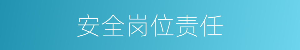 安全岗位责任的同义词