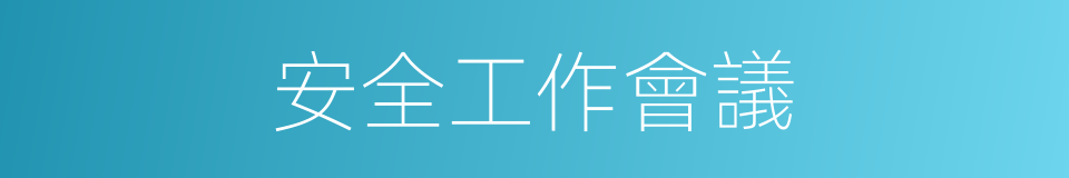 安全工作會議的同義詞