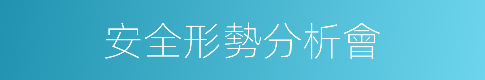 安全形勢分析會的同義詞