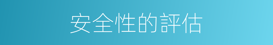 安全性的評估的同義詞