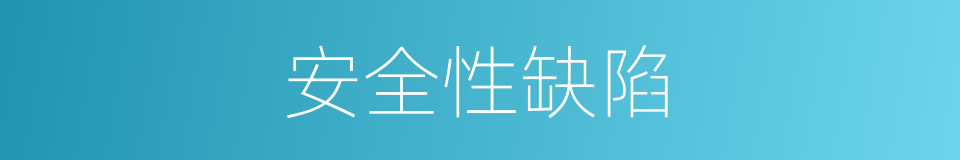 安全性缺陷的同义词