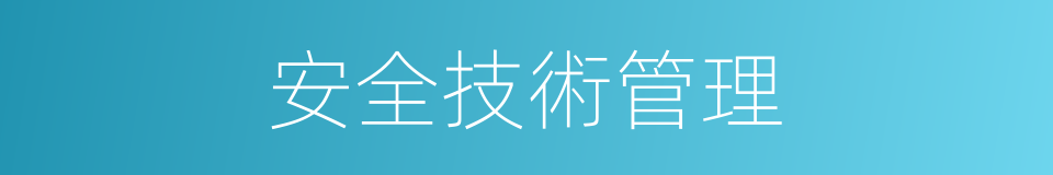 安全技術管理的同義詞